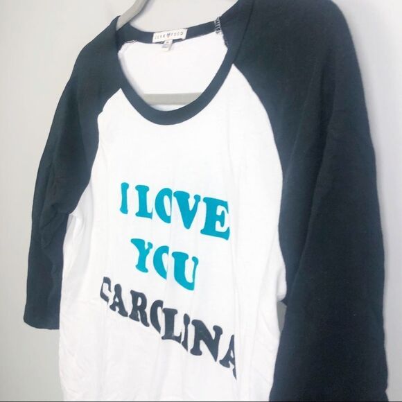JUNK FOOD | CAROLINA PANTHERS I Love You Carolina Two Sided Raglan Women’s XL - Picture 3 of 9